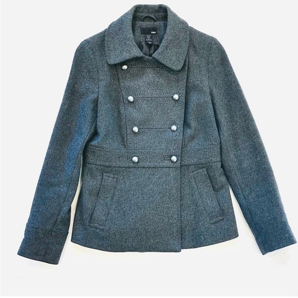 H&M Jackets & Blazers - H&M Women Jacket Double Breasted
Wool Blend Peacoat
